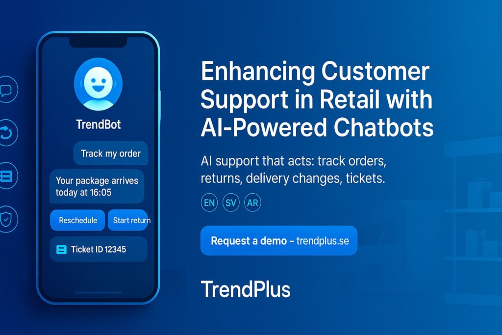 a retail-focused, AI-powered chatbot that blends rule-based flows with LLM