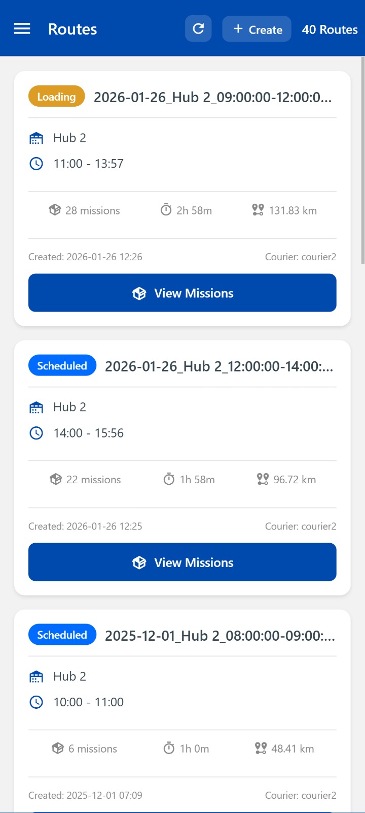 Routes overview
