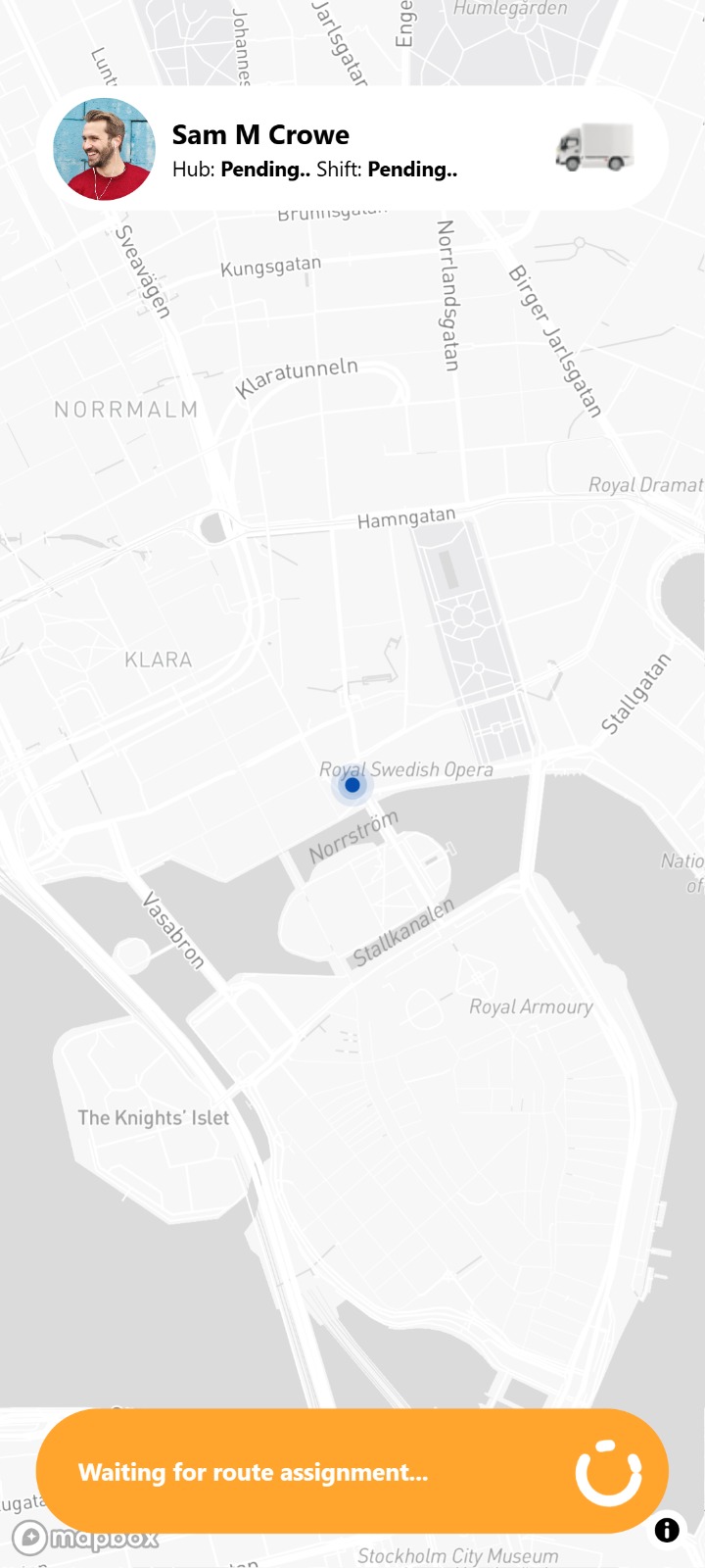 Courier route screen